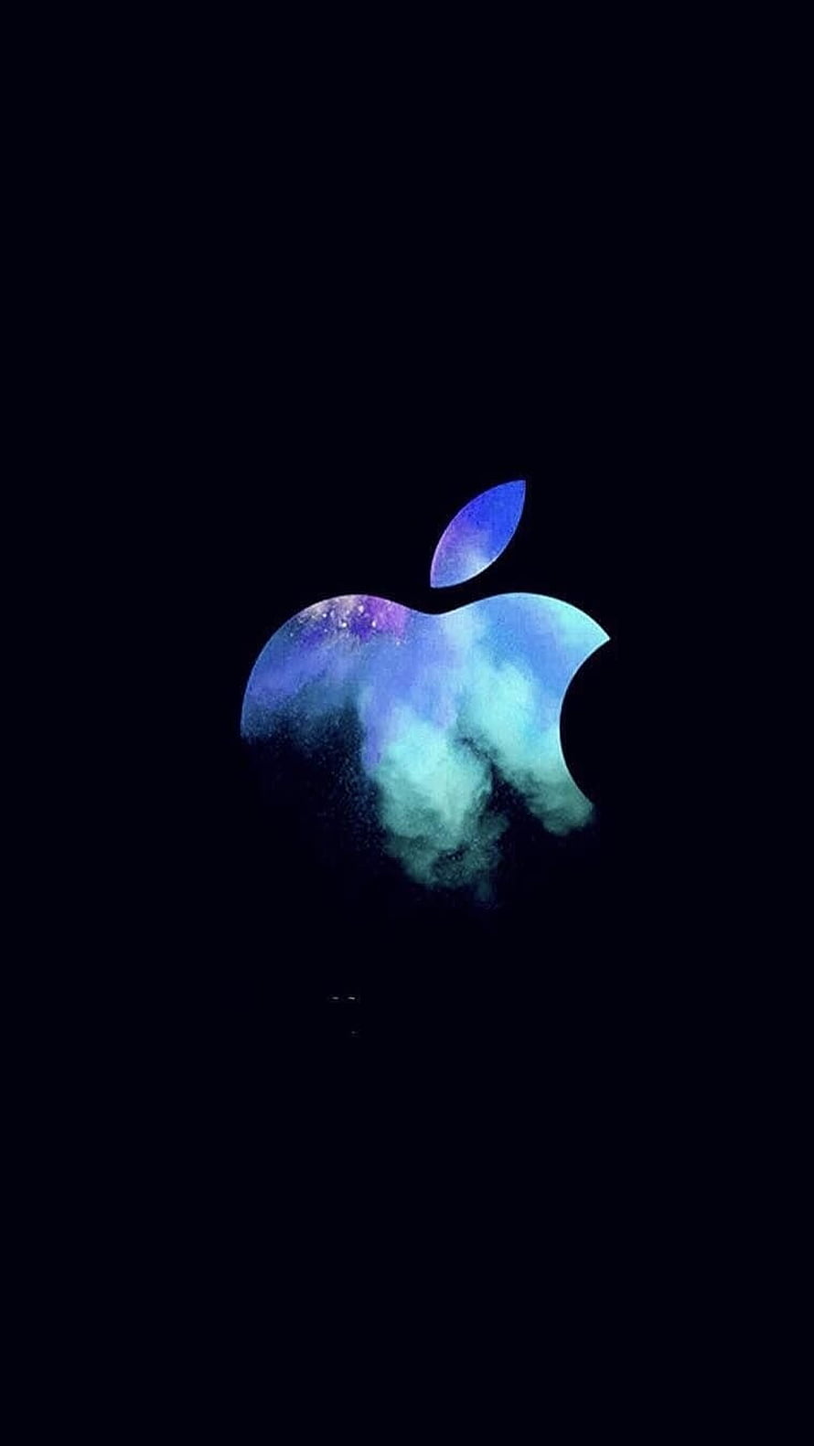 Apple Logo Filled With Cosmic Nebula And Smoke On Black Background HD phone wallpaper