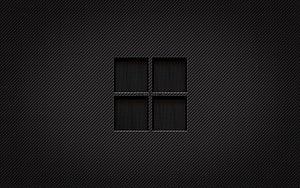 Microsoft Carbon Fiber Logo on Dark Grunge Textured Background HD wallpaper