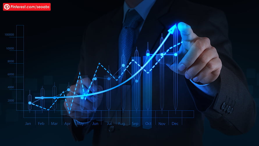 Businessman Analyzing Financial Growth Chart With Rising Market Data HD wallpaper