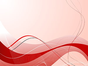Elegant Red and White Abstract Flowing Lines on Soft Pink Gradient Background HD wallpaper