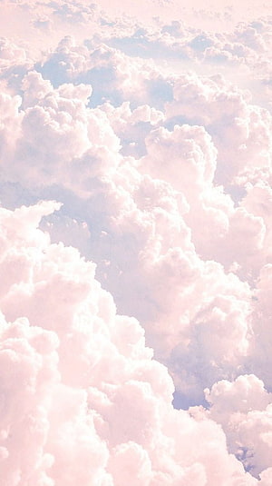 Soft Pastel Pink Clouds Aesthetic Sky Background HD phone wallpaper