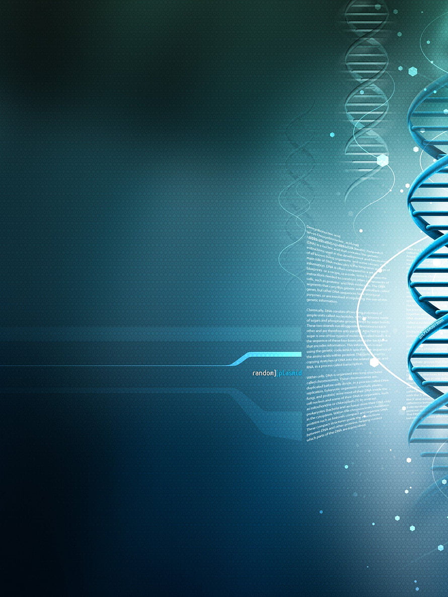 Abstract DNA Helix and Genetic Code on Dark Blue Technology Background HD phone wallpaper