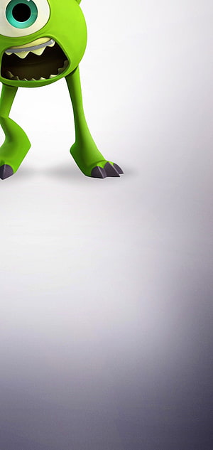 Mike Wazowski from Monsters Inc in a 3D Rendered Close-Up on a Minimalist Gradient Background HD phone wallpaper