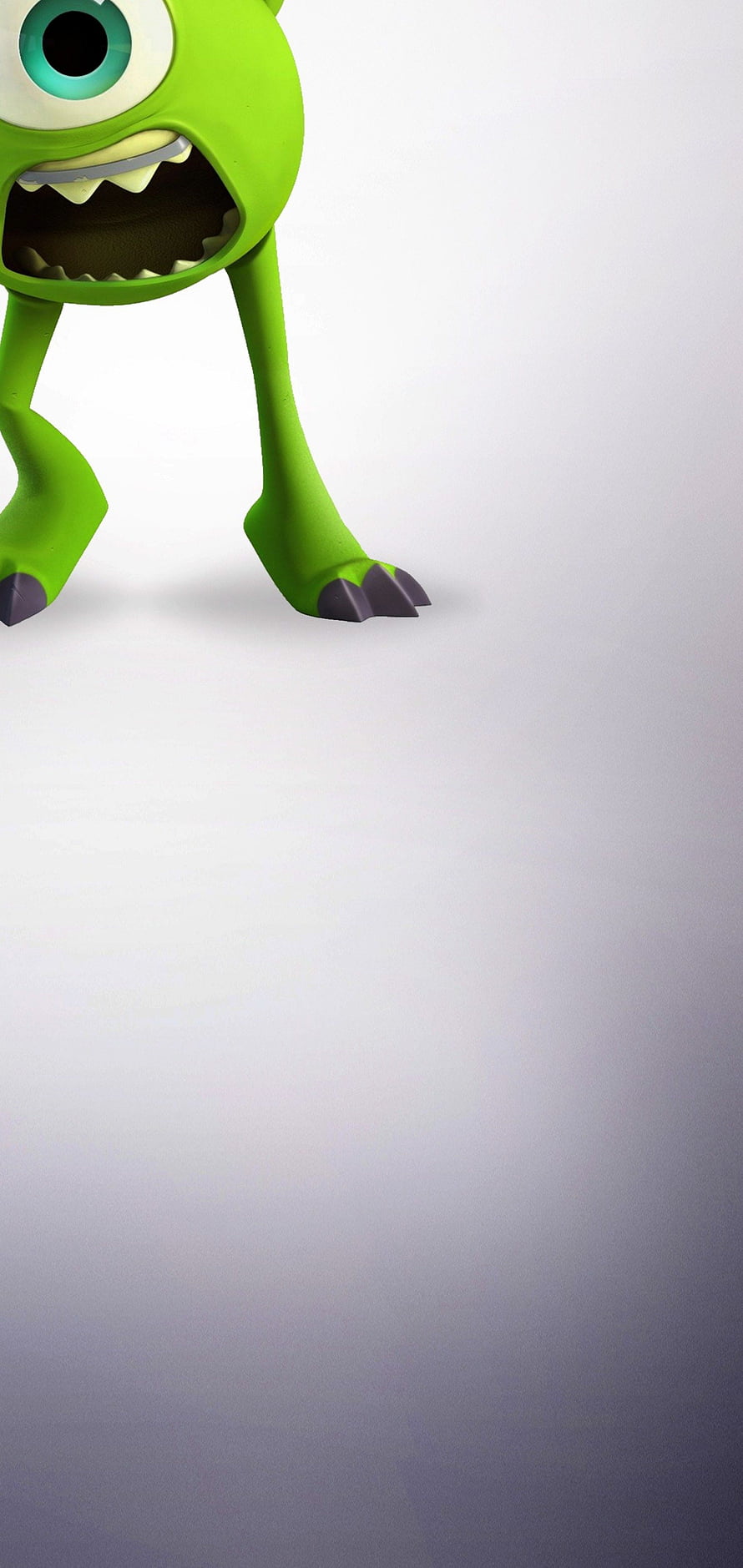 Mike Wazowski from Monsters Inc in a 3D Rendered Close-Up on a Minimalist Gradient Background HD phone wallpaper