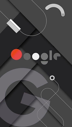 Google Logo Abstract Geometric Design with Layered Dark Grey Shapes and Minimalist Circuit Lines HD phone wallpaper