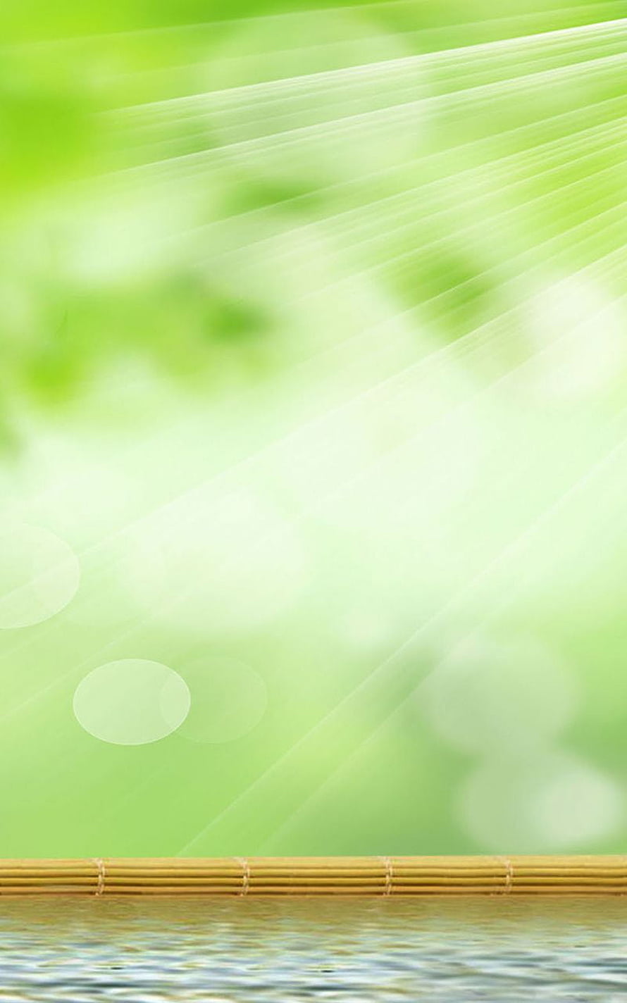 Soothing Green Nature Background with Bamboo Mat and Sunlight Rays HD phone wallpaper