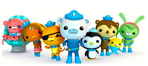 Octonauts Team Group Portrait in Blue Uniforms on White Background HD wallpaper