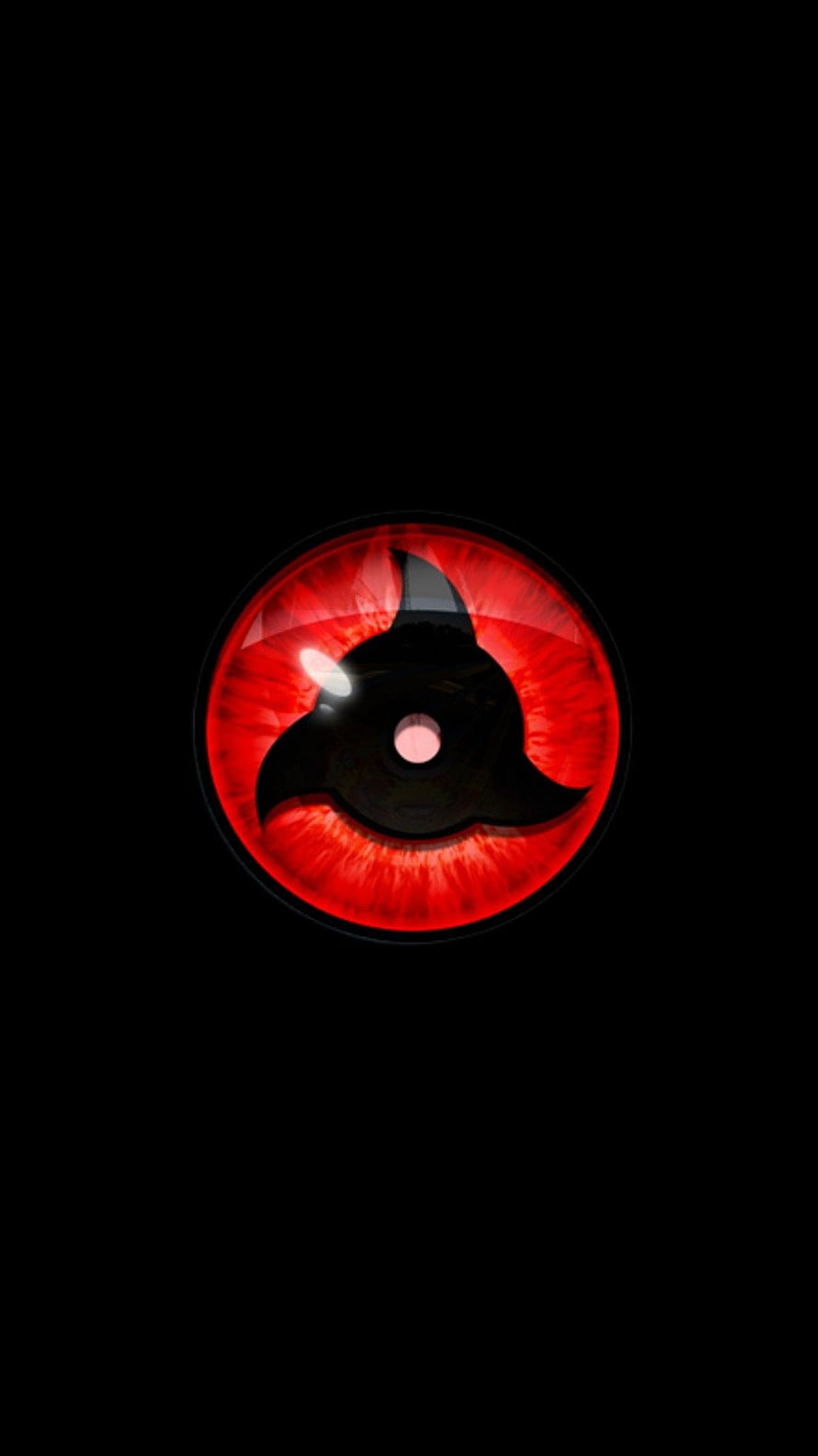 Naruto Uchiha Sharingan Eye Close-Up on Black Background HD phone wallpaper