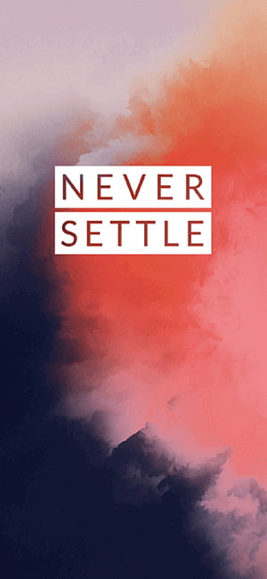 OnePlus Never Settle Slogan Against Dramatic Sunset Clouds HD phone wallpaper