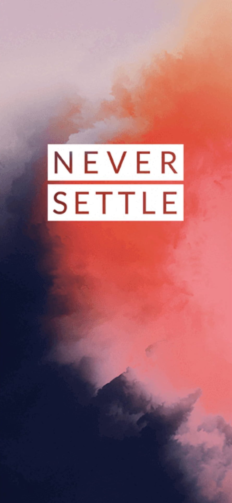 OnePlus Never Settle Slogan Against Dramatic Sunset Clouds HD phone wallpaper