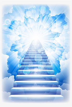 Stairway to Heaven with Radiant Light and Clouds HD phone wallpaper