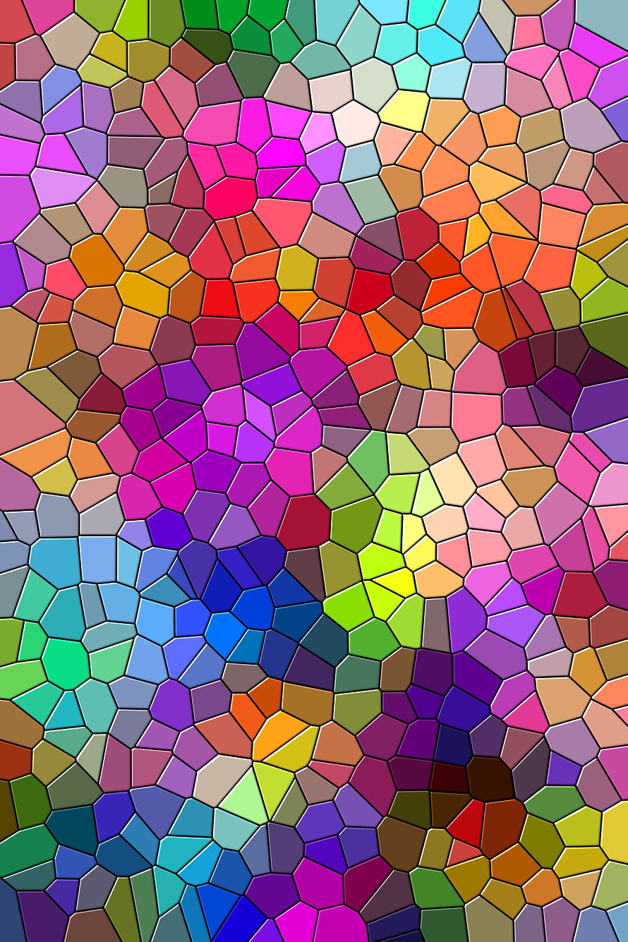 Vibrant Multicolored Mosaic Pattern with Irregular Geometric Tiles and Abstract Texture HD phone wallpaper