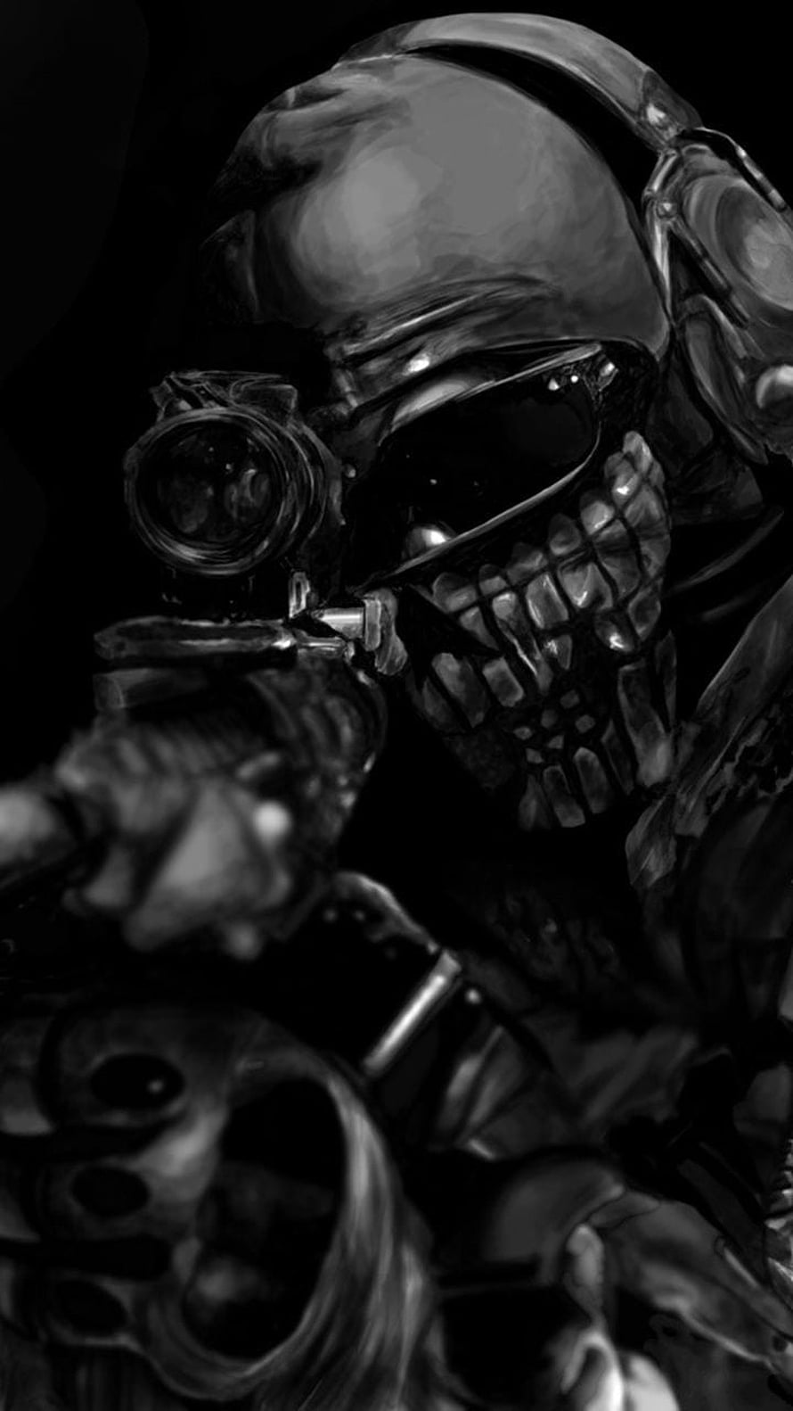 Call of Duty Ghosts Black Soldier Skull Mask Artwork HD phone wallpaper