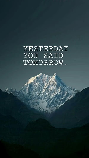 Snow-Capped Mountain Peak at Dawn with Motivational Quote Overlay HD phone wallpaper