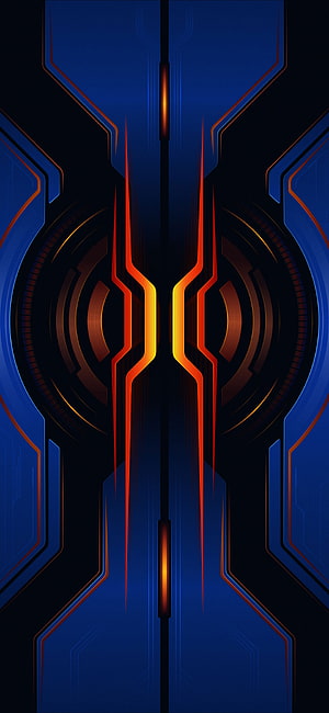 Black Shark 2 Pro Gaming Phone Abstract Neon Blue and Orange Futuristic Design HD phone wallpaper
