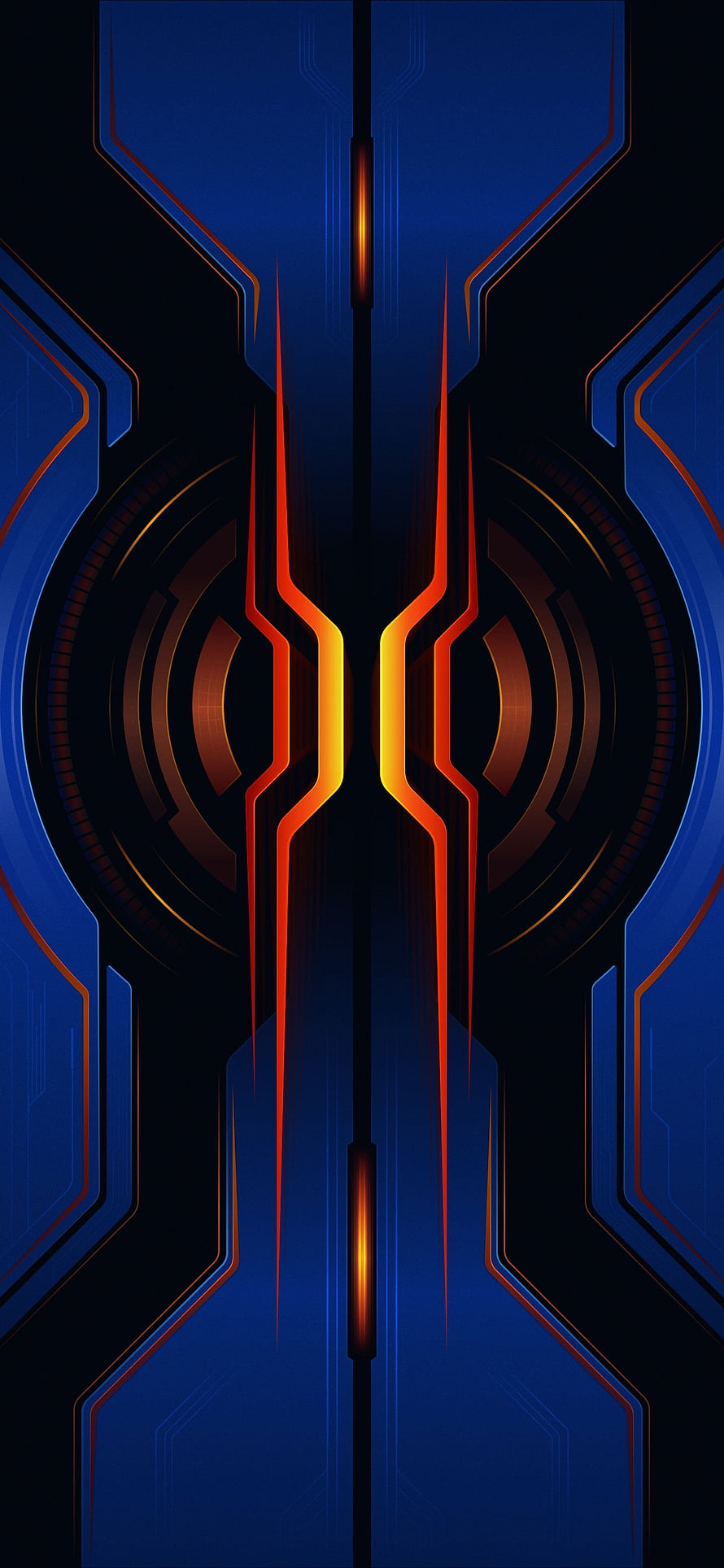 Black Shark 2 Pro Gaming Phone Abstract Neon Blue and Orange Futuristic Design HD phone wallpaper