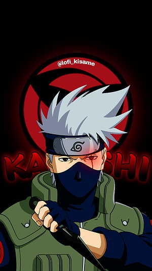 Kakashi Hatake Wielding Kunai With Mangekyou Sharingan Eye HD phone wallpaper
