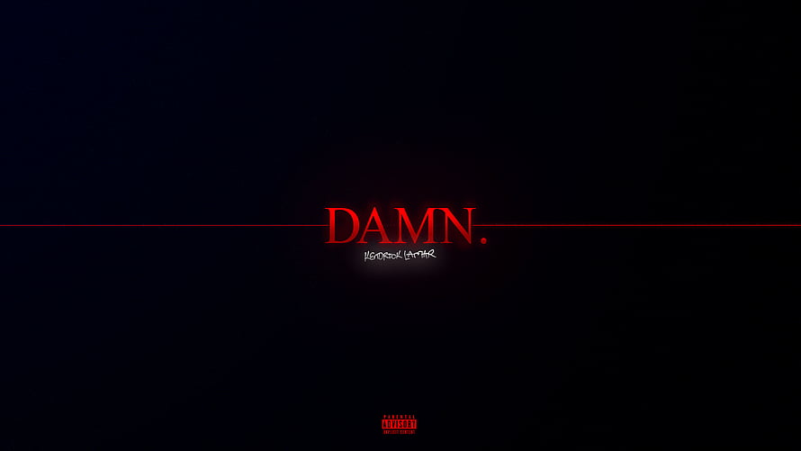 Kendrick Lamar DAMN. Album Cover Artwork with Red Typography on Black Background HD wallpaper