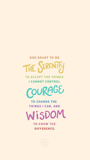 Serenity Prayer Lettering Design with Colorful Typography on Cream Background HD phone wallpaper