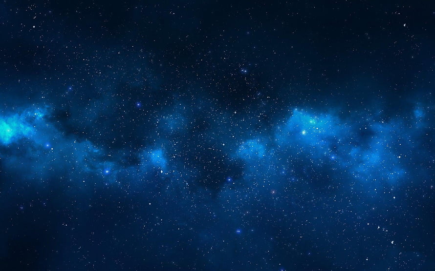 Deep Blue Starry Night Sky With Glowing Nebulae And Distant Stars HD wallpaper
