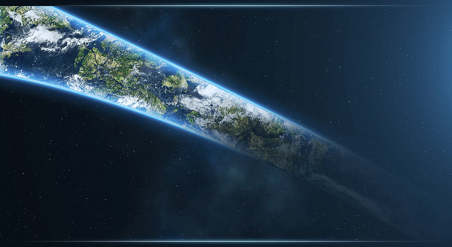 Halo Ring World Curved Earth Horizon in Deep Space HD wallpaper