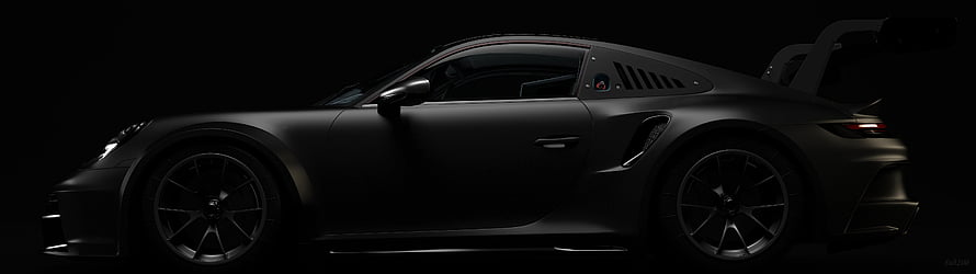 Porsche 911 GT3 Cup DarkSide Matte Black Side Profile HD wallpaper