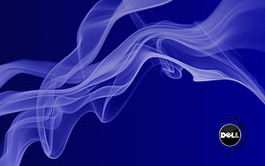 Dell Branded Abstract Blue Smoke Waves Digital Artwork HD wallpaper
