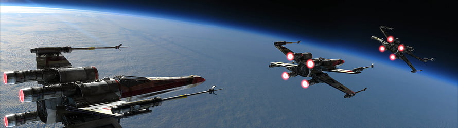 Star Wars X-Wing Starfighters in Orbit Above a Blue Planet HD wallpaper
