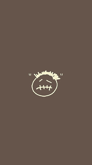 Travis Scott Cactus Jack Stitched Face Logo on Brown Background HD phone wallpaper