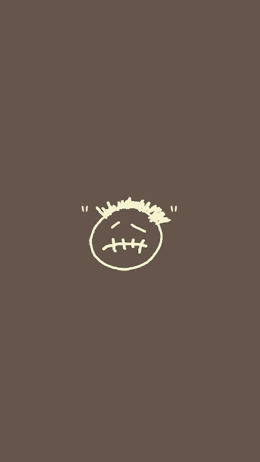 Travis Scott Cactus Jack Stitched Face Logo on Brown Background HD phone wallpaper