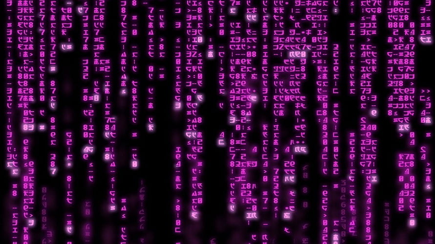 Purple Matrix Digital Rain Code Rain Futuristic Cyberpunk Sci-Fi Background HD wallpaper