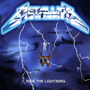 Metallica Ride The Lightning Album Artwork with Electric Chair and Stormy Sky HD phone wallpaper