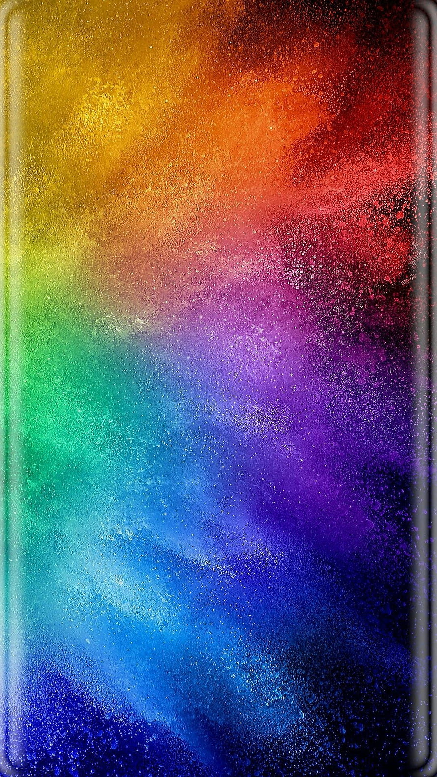 Vibrant Rainbow Gradient with Textured Water Droplets and Glittery Abstract Background HD phone wallpaper