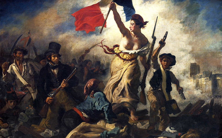 Liberty Leading the People by Eugene Delacroix, 1830 French Revolution Painting HD wallpaper
