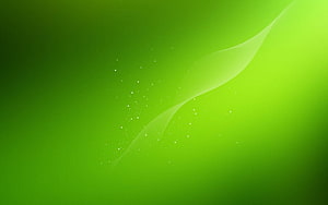 Vibrant Green Abstract Gradient with Flowing Translucent Waves and Scattered Light Particles HD wallpaper