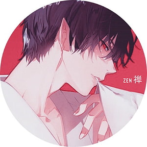 Anime Boy Profile with Pointed Ears and Red Eyes on Red Background HD phone wallpaper