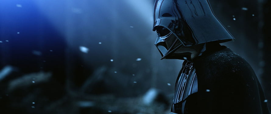 Darth Vader in a Snowy Blue Tinted Star Wars Scene HD wallpaper
