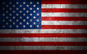 Grunge American Flag on Weathered Metal Surface with Scratched Texture HD wallpaper