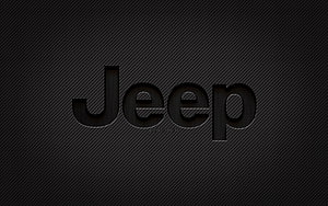 Jeep Carbon Fiber Logo on Dark Textured Background HD wallpaper