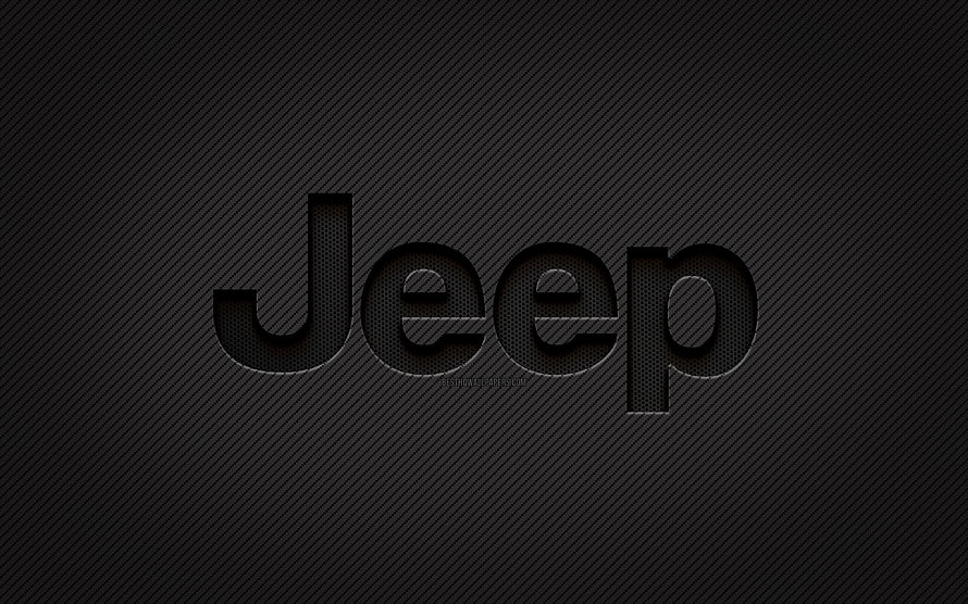 Jeep Carbon Fiber Logo on Dark Textured Background HD wallpaper