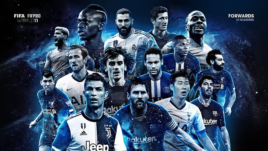 FIFA FIFPro World 11 Forwards Nominees Soccer Player Collage Wallpaper HD wallpaper