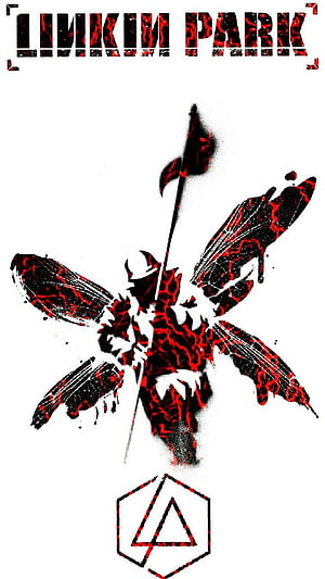 Linkin Park Hybrid Theory Butterfly Graphic Art with Red and Black Ink Design HD phone wallpaper