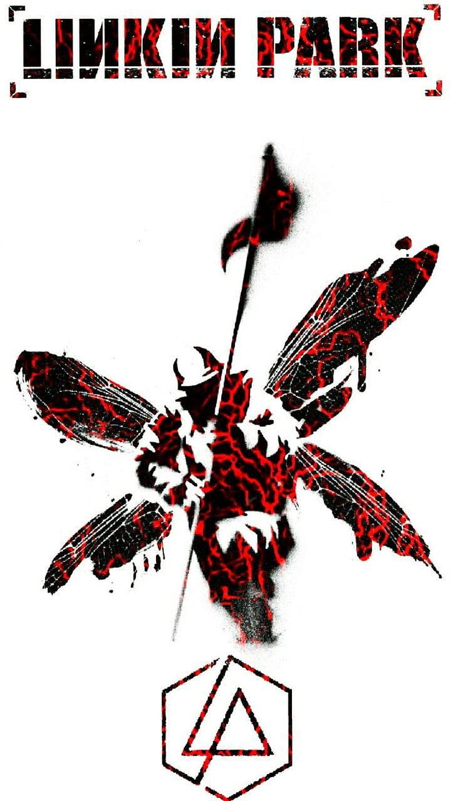 Linkin Park Hybrid Theory Butterfly Graphic Art with Red and Black Ink Design HD phone wallpaper