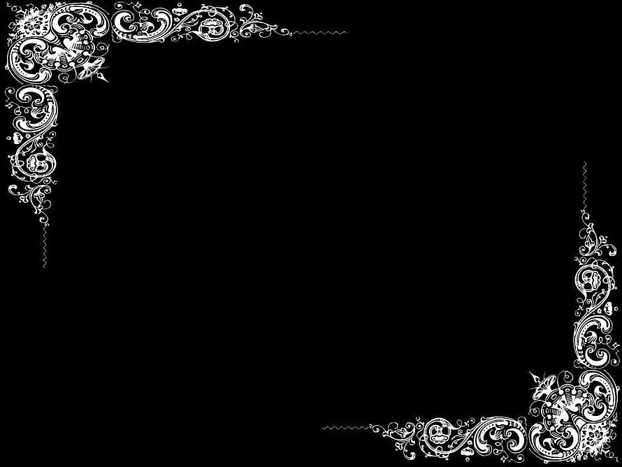 Elegant White Floral Corner Frame on Black Background HD wallpaper