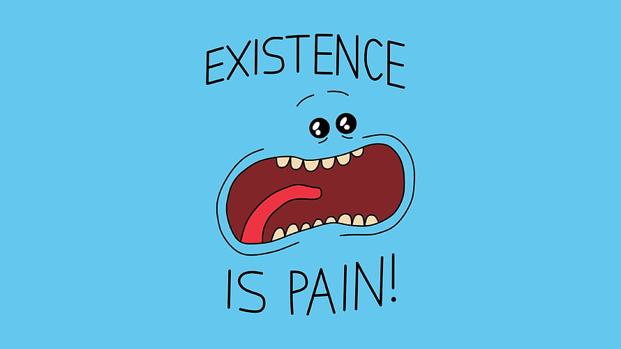 Rick and Morty Existence Is Pain Cartoon Illustration HD wallpaper