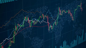 Digital Stock Market Candlestick Chart with Global Trading Data Visualization HD wallpaper