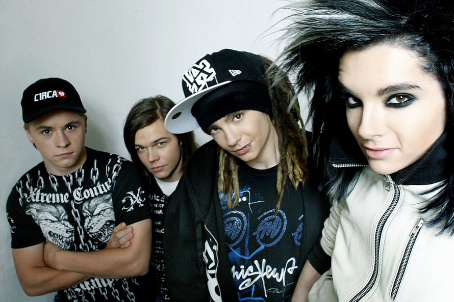 Tokio Hotel Band Members in Black and White Streetwear HD wallpaper