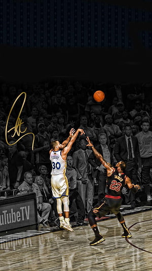 Stephen Curry and LeBron James in Action During an NBA Basketball Game HD phone wallpaper