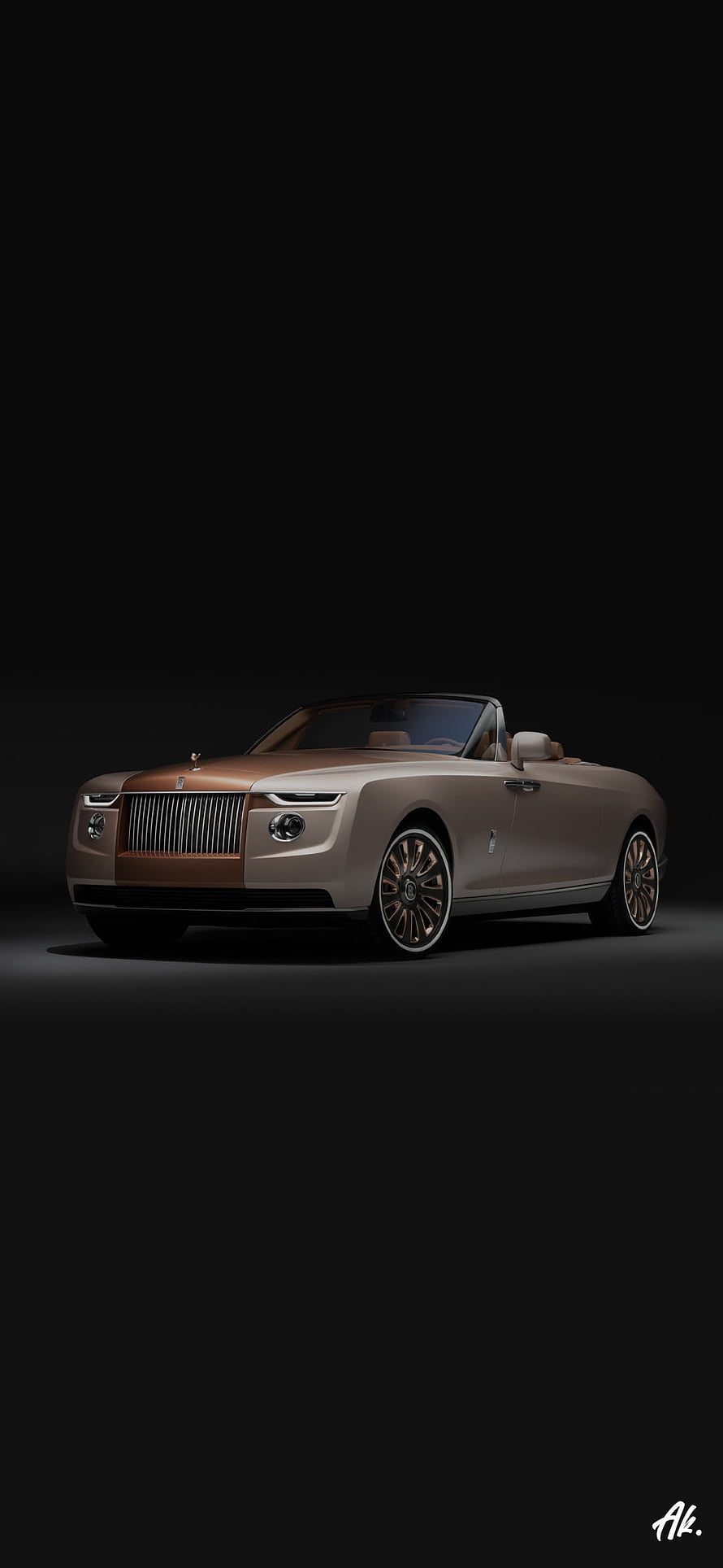 Rolls Royce Dawn Concept Convertible in Two-Tone Bronze and Champagne Finish HD phone wallpaper