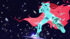 Super Tengen Toppa Gurren Lagann Giant Mecha in Cosmic Space with Red Cape HD wallpaper
